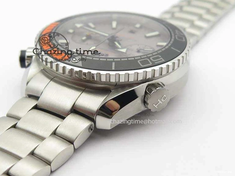 1223 Planet Ocean Master Chronometer Chrono SS OM 1:1 Best Edition Gray Dial On SS Bracelet A Reliable 8180